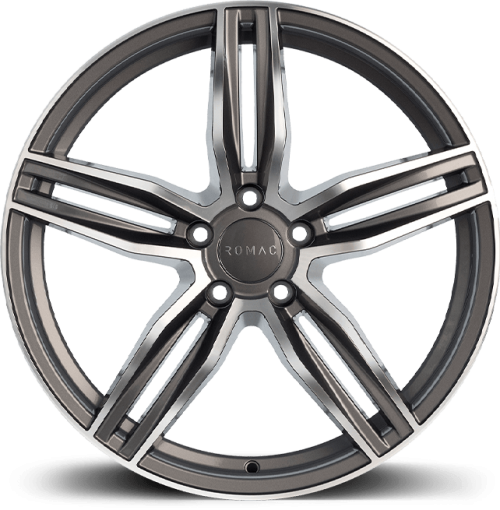 romac venom grey polished car wheel